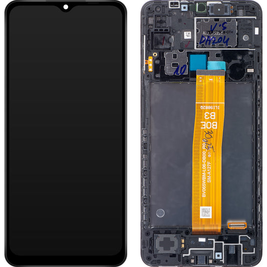 Wyświetlacz dotykowy Samsung Galaxy A12 Nacho A127, z ramką, czarny, Service Pack GH82-26486A