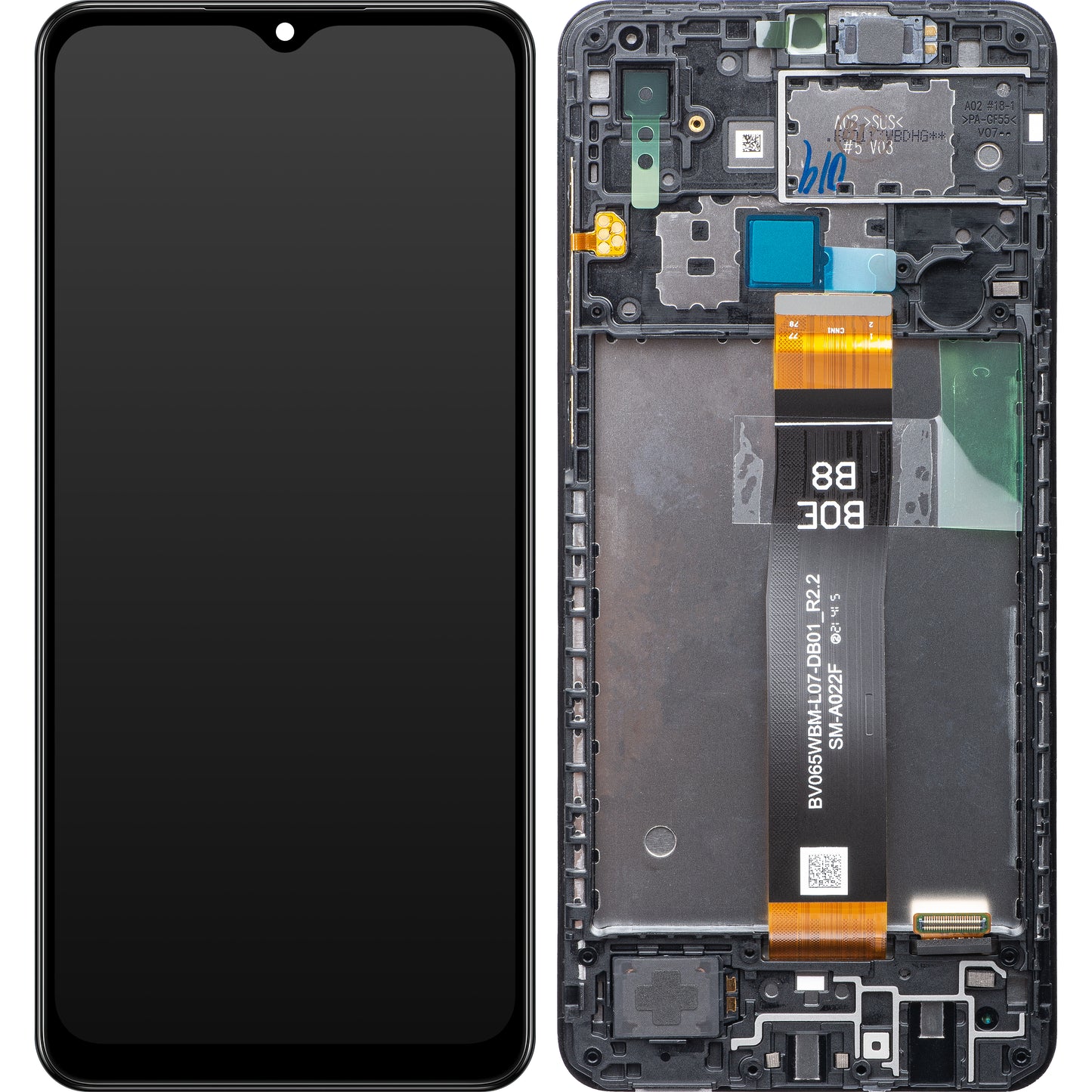 Display cu Touchscreen Samsung Galaxy A02 A022, cu Rama, Negru, Service Pack GH82-25249A