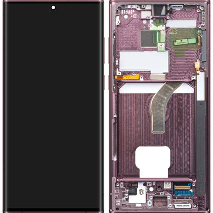 Display cu Touchscreen Samsung Galaxy S22 Ultra 5G S908, cu Rama, Visiniu, Service Pack GH82-27488B