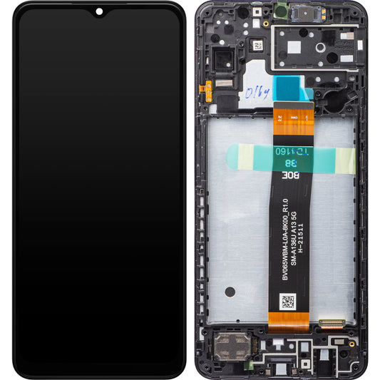 Display cu Touchscreen Samsung Galaxy A13 5G A136, cu Rama, Negru, Service Pack GH82-29077A