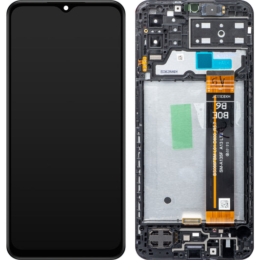 Wyświetlacz dotykowy Samsung Galaxy M13 M135, z ramką, czarny, Service Pack GH82-29132A