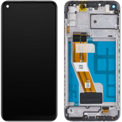 Display cu Touchscreen Samsung Galaxy M11 M115, cu Rama, Negru, Service Pack GH81-18736A