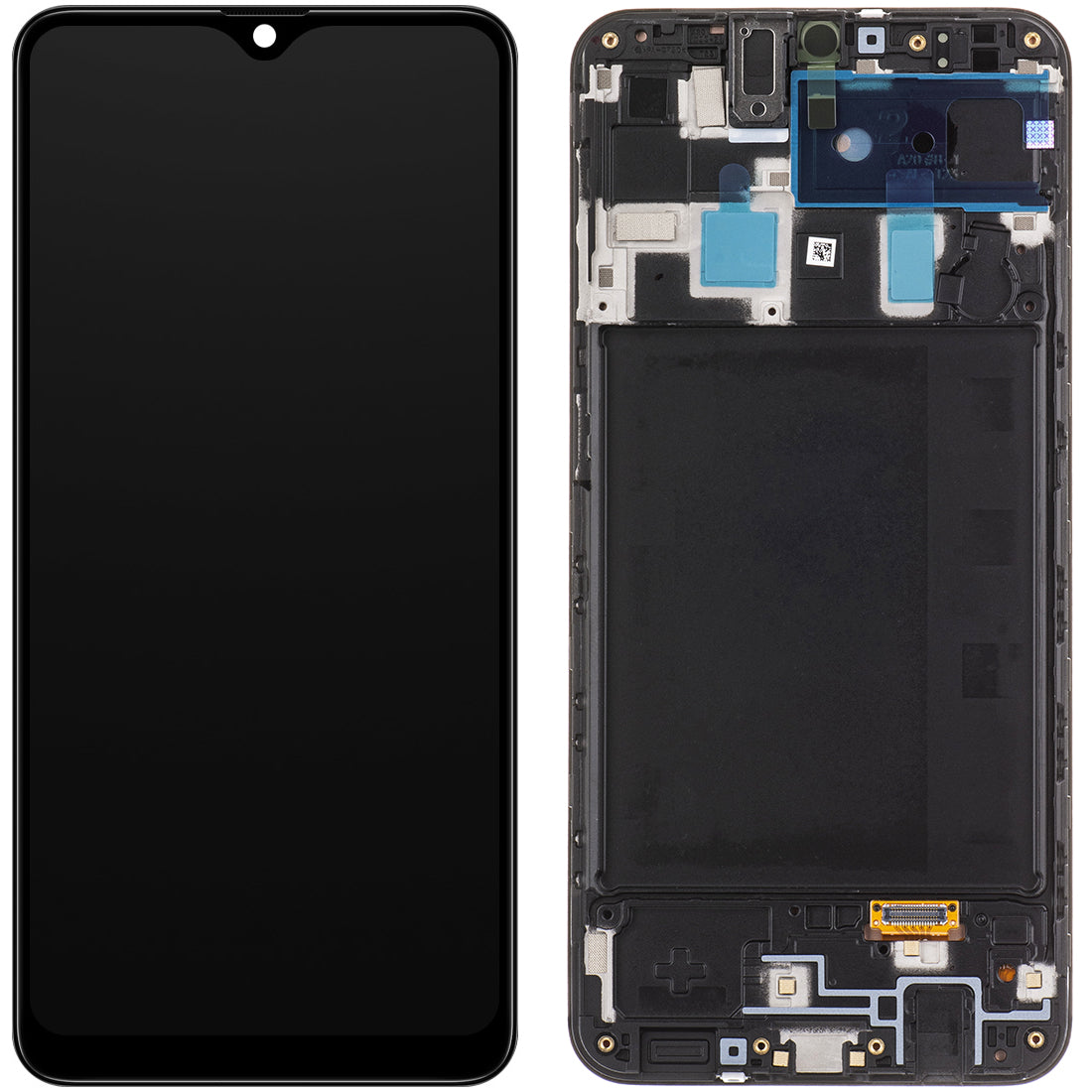 Display cu Touchscreen Samsung Galaxy A20 A205, cu Rama, Negru, Service Pack GH82-19571A