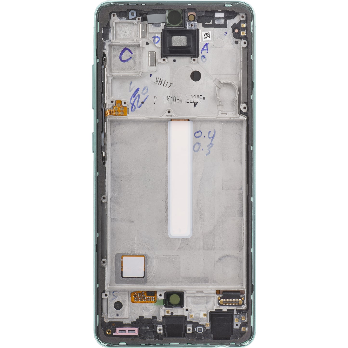 Wyświetlacz dotykowy Samsung Galaxy A52s 5G A528, z ramką, zielony, Service Pack GH82-26861E