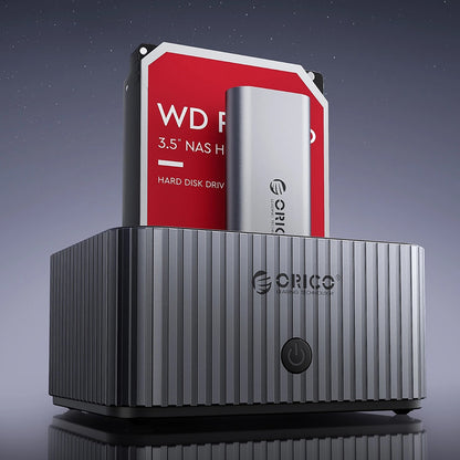 Docking Station Orico IT28E-C pentru HDD / SSD SATA 2.5inch / 3.5inch - SSD SATA M.2 NVMe, Gri