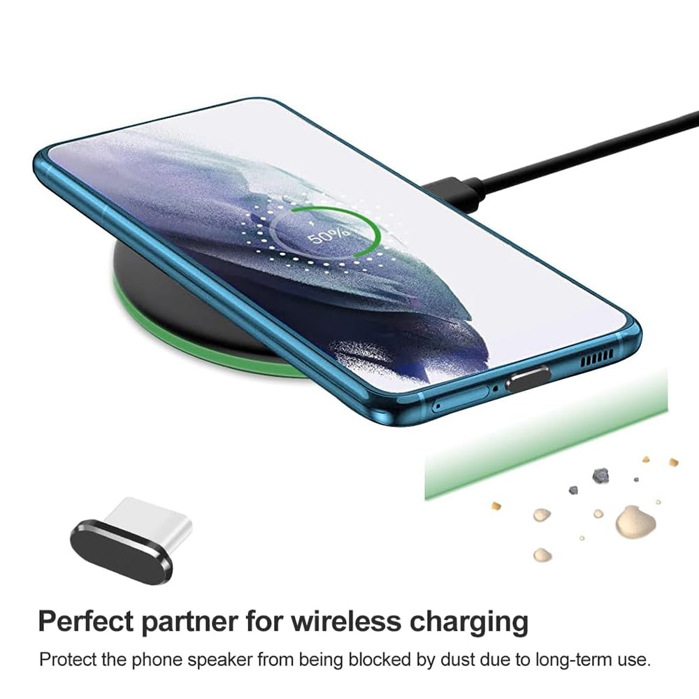Dop Anti Praf Port Telefon Techsuit AD1, USB-C, Set 4 bucati, Negru