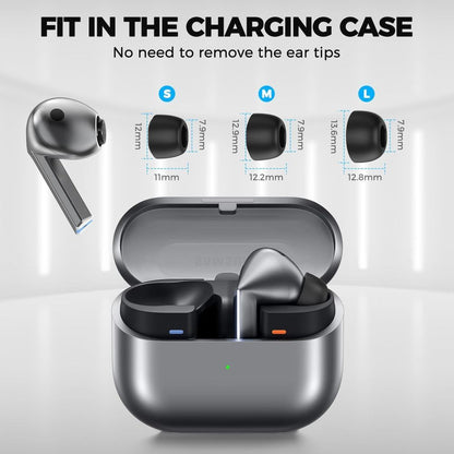 Dopuri Tech-Protect pentru Samsung Galaxy Buds3 Pro, Marime S / M / L, Negre