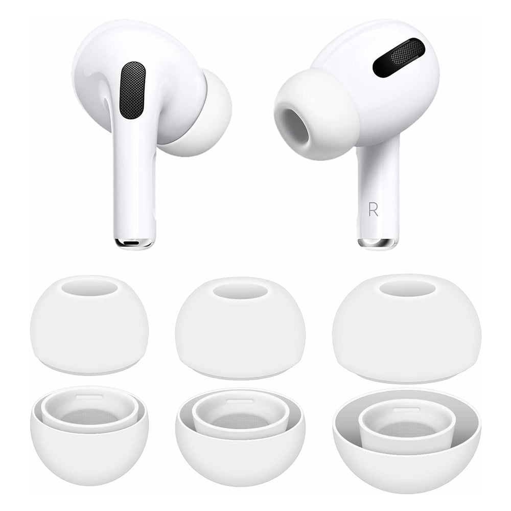 Dopuri Techsuit ET1 pentru Apple AirPods Pro Series, Set 3 bucati, Albe