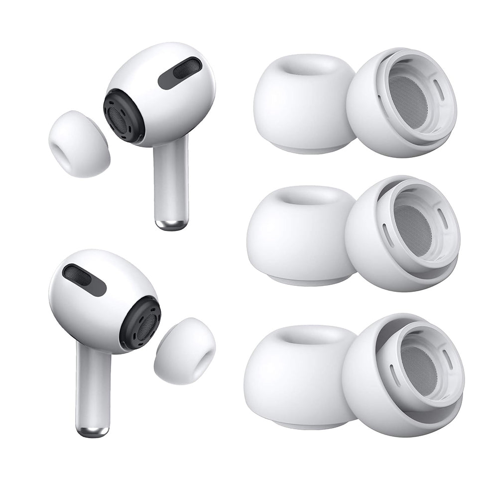 Dopuri Techsuit ET1 pentru Apple AirPods Pro Series, Set 3 bucati, Albe