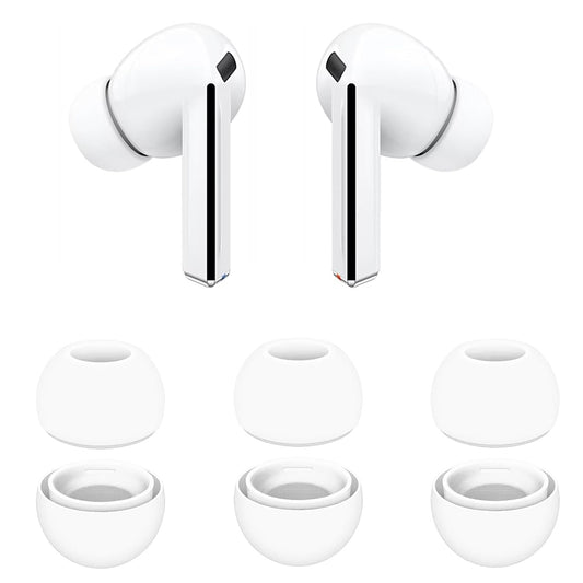 Dopuri Techsuit ET3 pentru Samsung Galaxy Buds3 Pro, Marime S / M / L, Albe