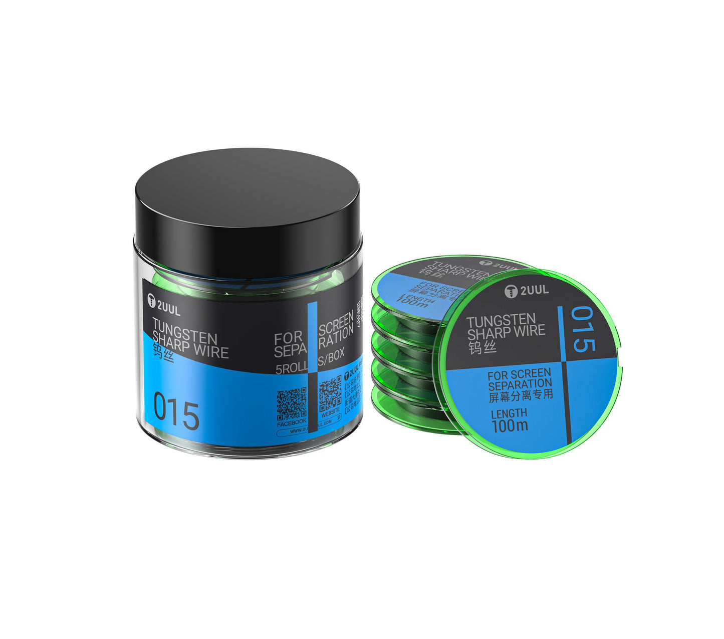 Fir Tungsten 2UUL WS-015, 0.015mm, 100m, Set 5 bucati