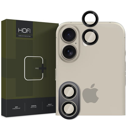 Protective Camera Back Cover HOFI CamRing PRO+ for Apple iPhone 16 Plus / 16, Glass Protected, Black 