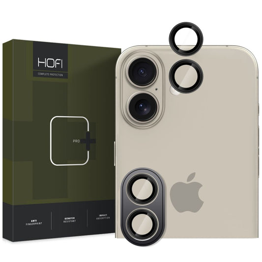 Folie de protectie Camera spate HOFI CamRing PRO+ pentru Apple iPhone 16 Plus / 16, Sticla Securizata, Neagra