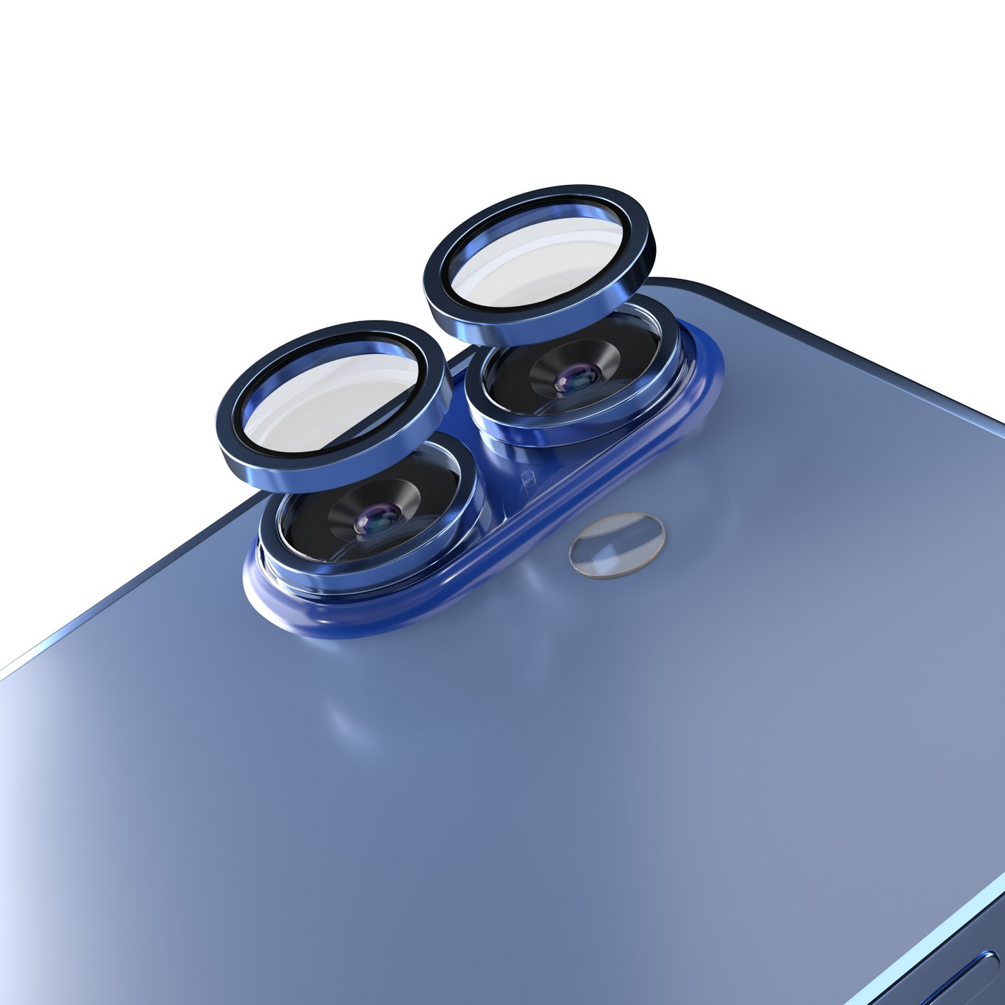 Folie de protectie Camera Spate Etteri pentru Apple iPhone 16 Plus / 16, Sticla Securizata, Albastra