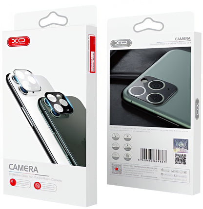 Folie de protectie Camera Spate XO Design 3D pentru Apple iPhone 12 Pro Max, Sticla Securizata, Neagra