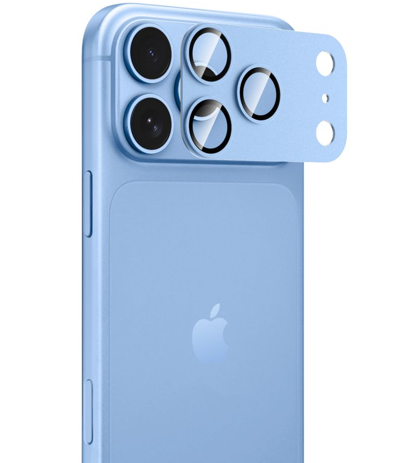 Folie de protectie Camera Spate Tech-Protect CamFull Fit+ pentru Apple iPhone 18 Pro Max, Sticla Securizata, Bleu
