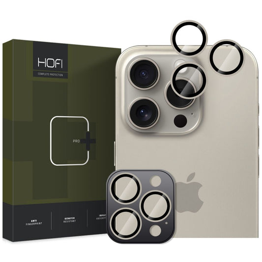 Folie de protectie Camera spate HOFI CamRing PRO+ pentru Apple iPhone 16 Pro Max / 16 Pro, Sticla Securizata, Gri