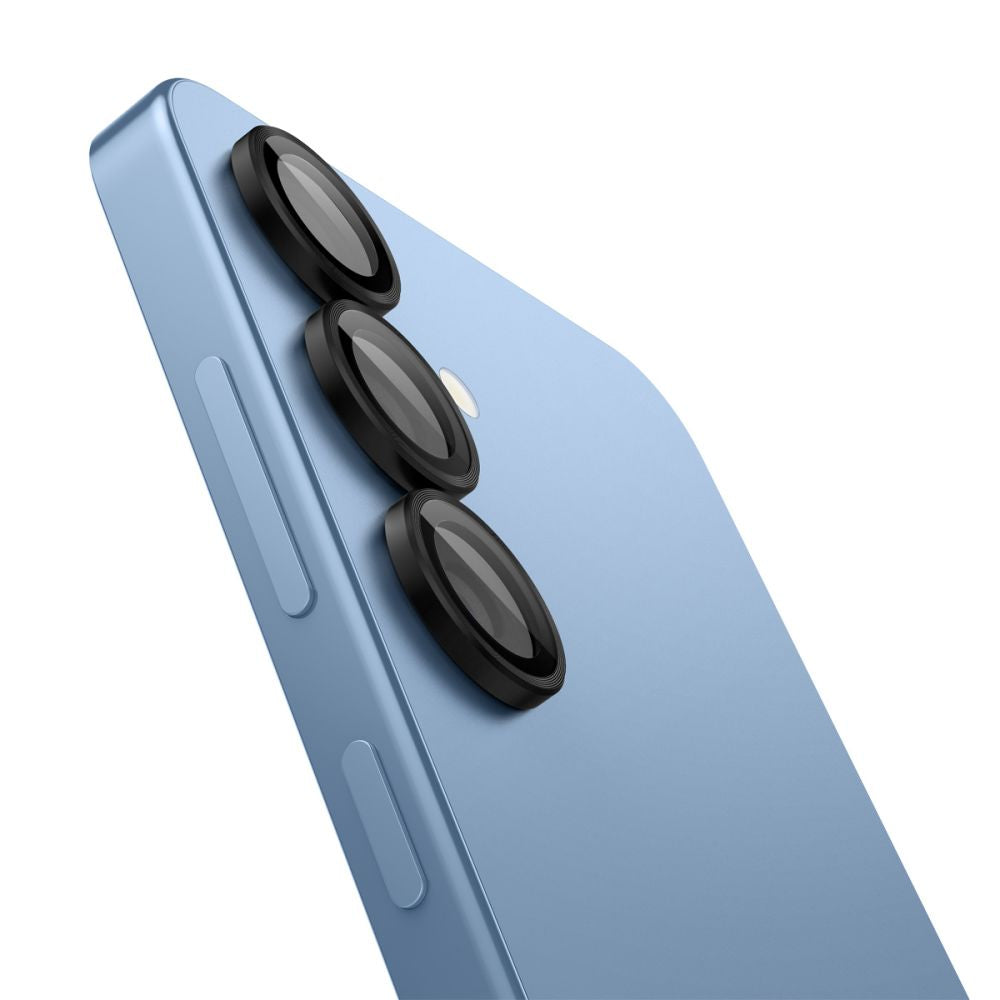 Folie de protectie Camera Spate Spigen GlastR EZ FIT Optik Pro HD pentru Samsung Galaxy S25 S931, Sticla Securizata, Set 2 bucati, Neagra AGL09092