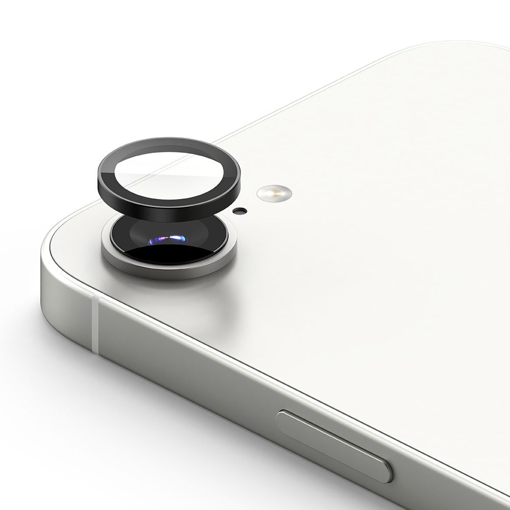 Folie de protectie Camera Spate Ringke pentru Apple iPhone 16e, Sticla Securizata, Set 2 bucati, Neagra