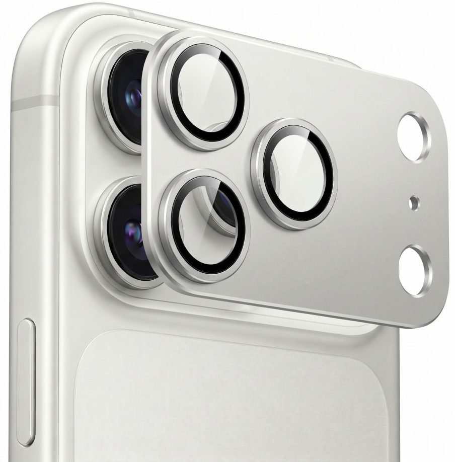 Folie de protectie Camera Spate Tech-Protect CamFull Fit+ pentru Apple iPhone 18 Pro Max, Sticla Securizata, Argintie