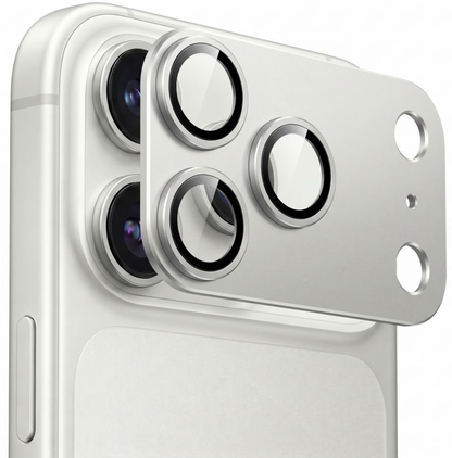 Folie de protectie Camera Spate Tech-Protect CamFull Fit+ pentru Apple iPhone 18 Pro Max, Sticla Securizata, Argintie