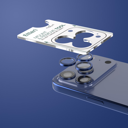 Folie de protectie Camera Spate Etteri pentru Apple iPhone 17 Pro Max / 17 Pro, Sticla Securizata, Albastra