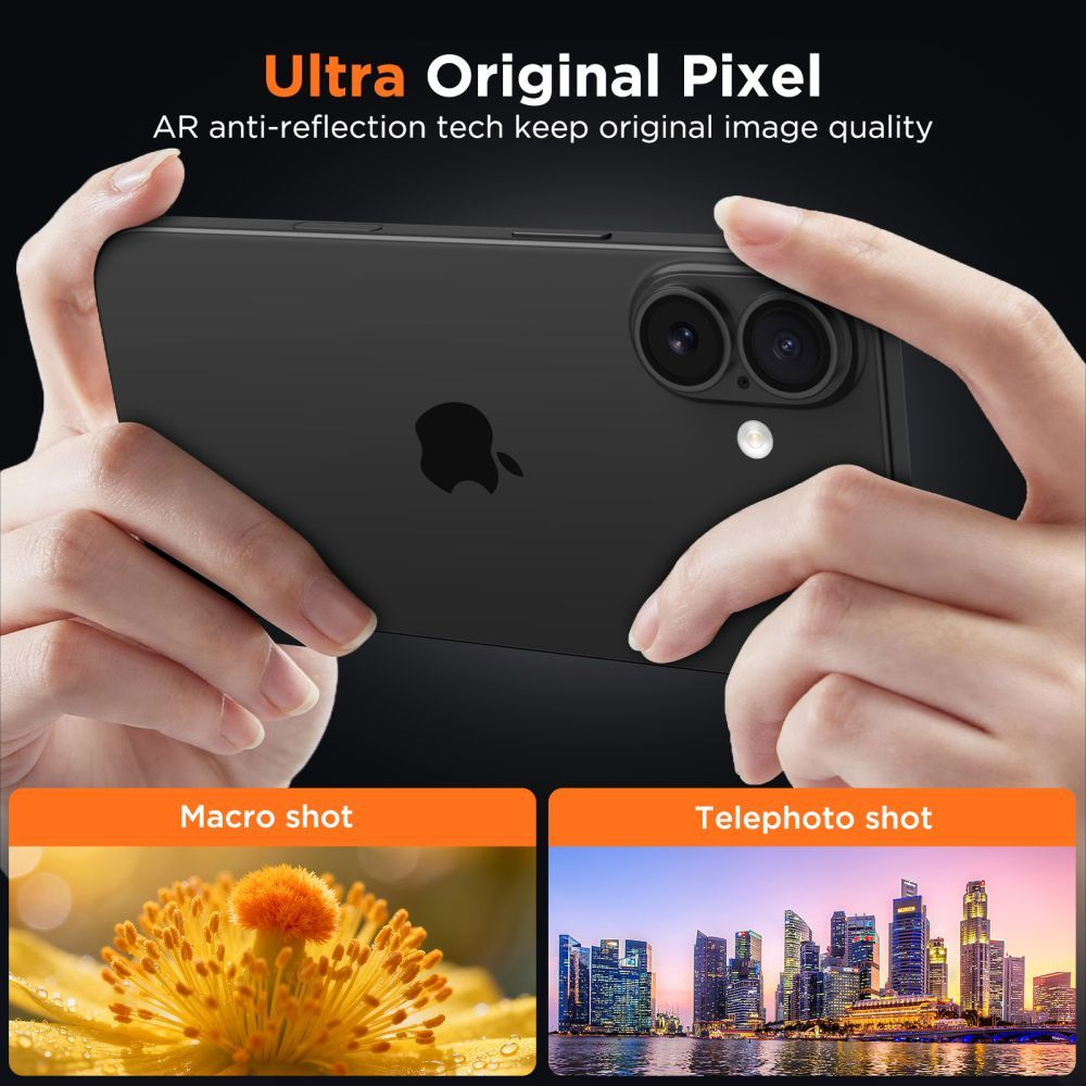 Folie de protectie Camera Spate Tech-Protect CamFull Fit+ pentru Apple iPhone 17, Sticla Securizata, Mata Transparenta