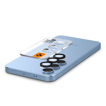 Folie de protectie Camera Spate Spigen GlastR EZ FIT Optik Pro HD pentru Samsung Galaxy S25+ S936, Sticla Securizata, Set 2 bucati, Neagra AGL09088