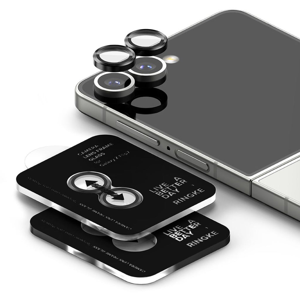 Folie de protectie Camera Spate Ringke pentru Samsung Galaxy Z Flip7 F766, Sticla Securizata, Set 2 bucati, Neagra