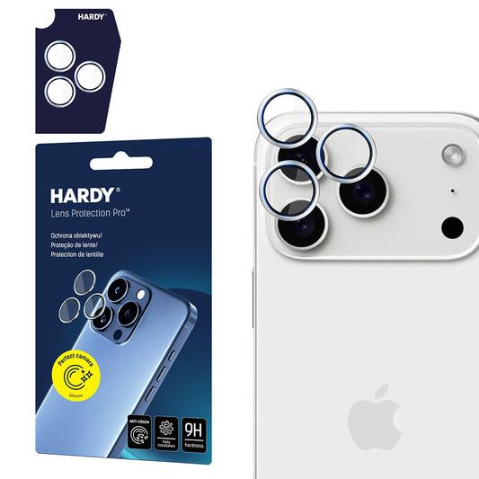 Folie de protectie Camera Spate 3MK Hardy Protection Pro pentru Apple iPhone 17 Pro Max / 17 Pro, Sticla Securizata, Argintie