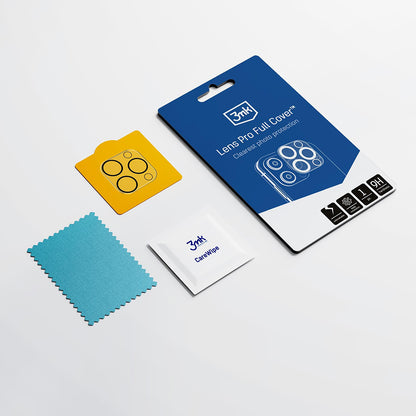 Folie de protectie Camera Spate 3MK Pro Full Cover pentru Apple iPhone 17 Pro Max, Sticla Securizata, Neagra