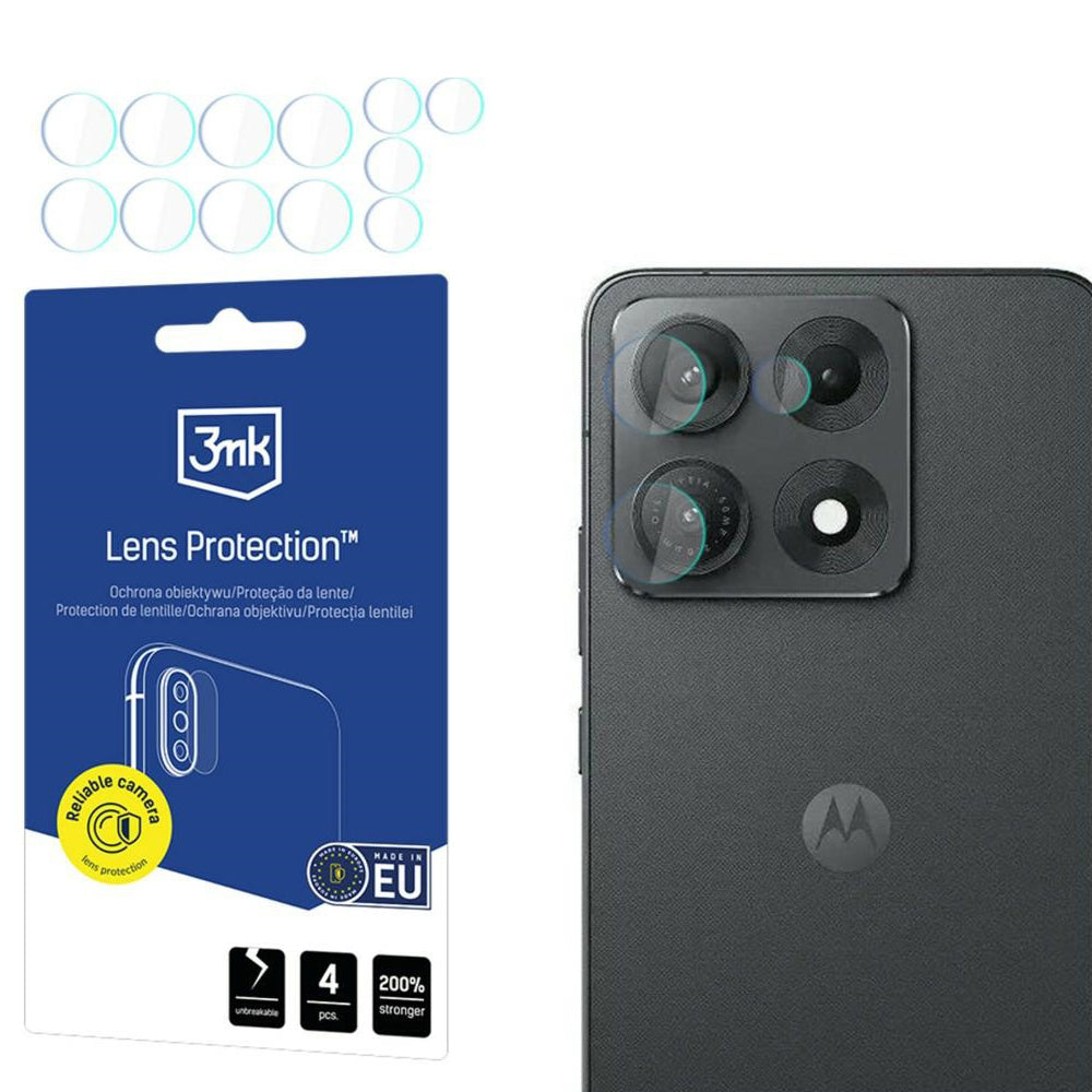 Folie de protectie Camera Spate 3MK Protection pentru Motorola Edge 70 Max, Sticla Securizata, Set 4 bucati, Transparenta