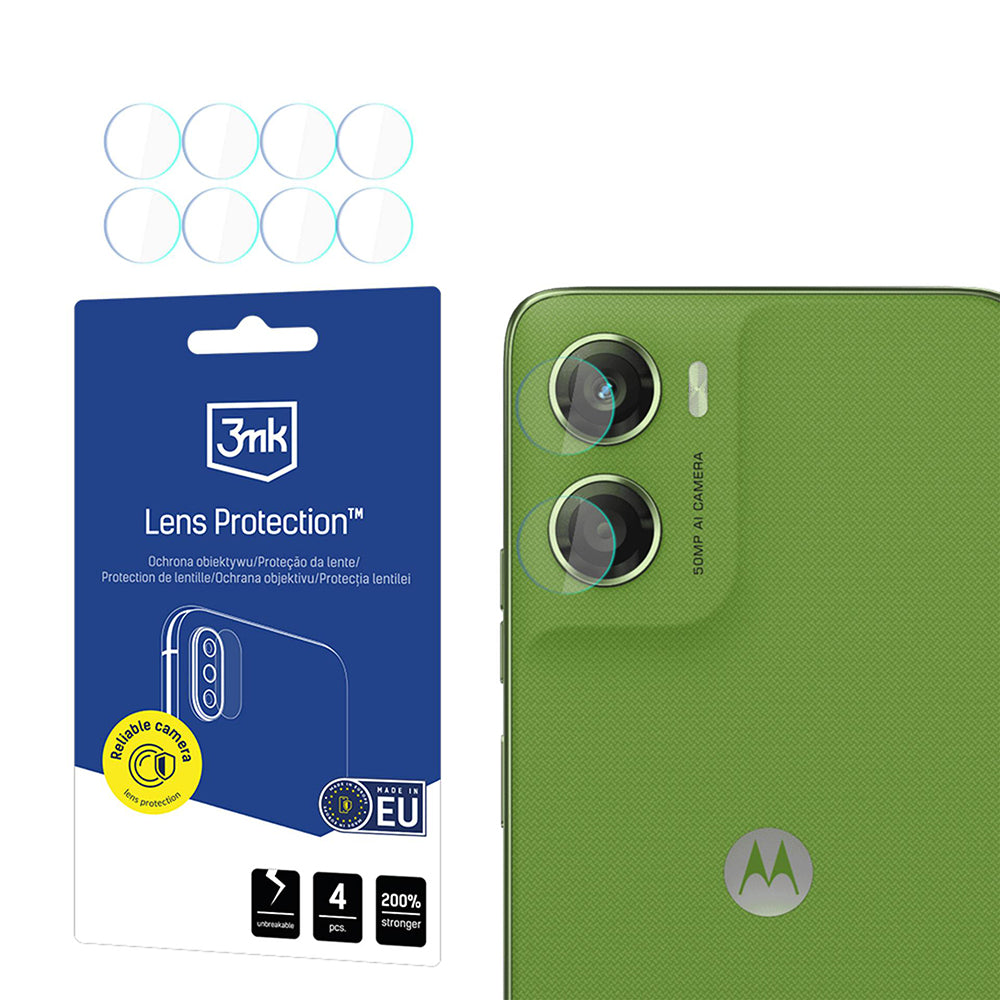 Folie de protectie Camera Spate 3MK Protection pentru Motorola Moto G06, Sticla Securizata, Set 4 bucati, Transparenta