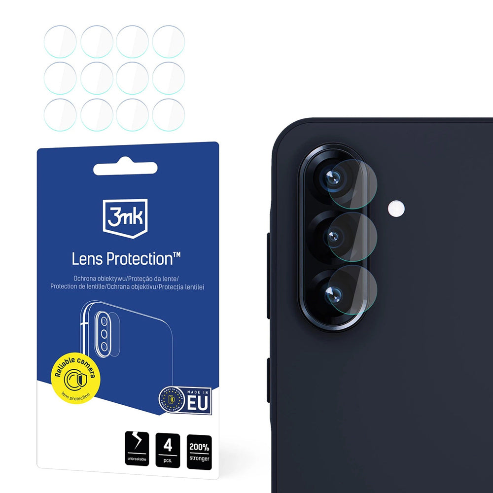 Folie de protectie Camera Spate 3MK Protection pentru Samsung Galaxy A56 A566, Sticla Flexibila, Set 4 bucati, Transparenta
