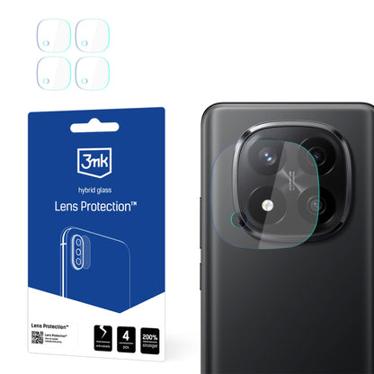 Folie de protectie Camera Spate 3MK Protection pentru Xiaomi Redmi Note 14 Pro+ 5G, Sticla Flexibila, Set 4 bucati, Transparenta