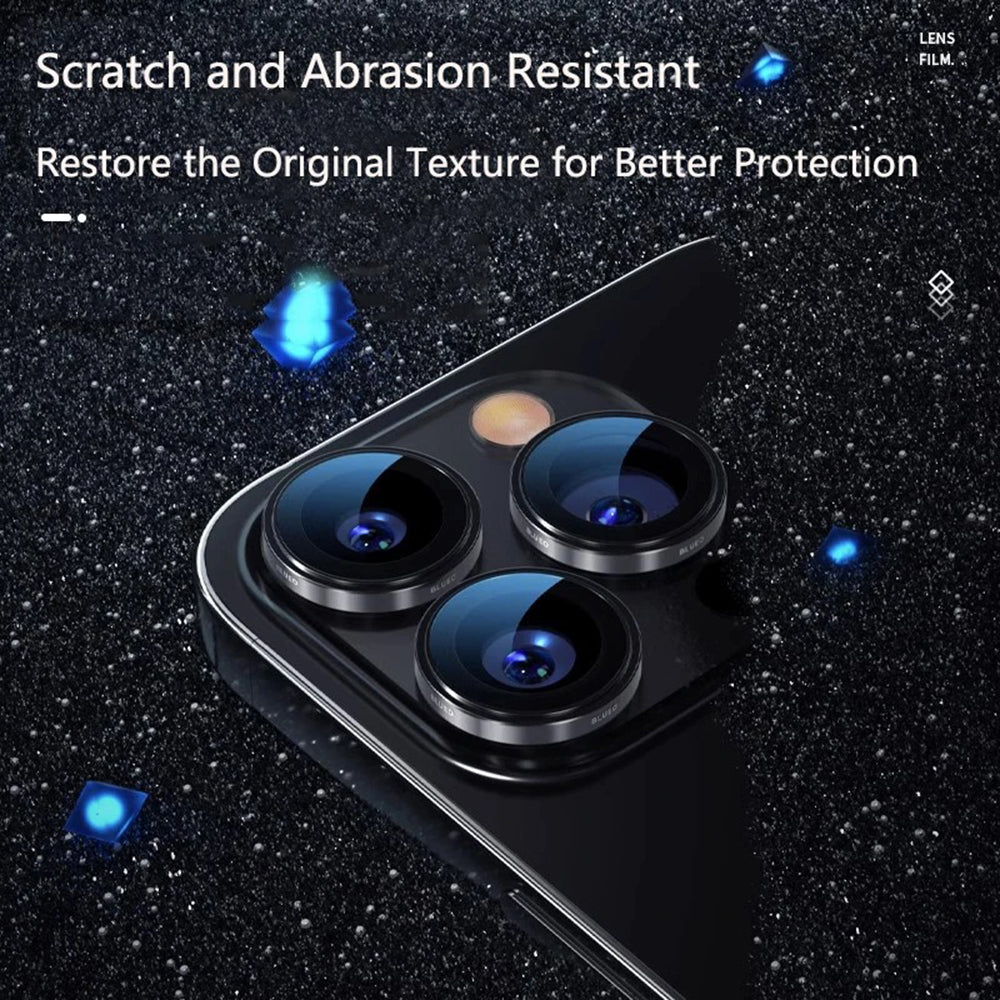Folie de protectie Camera Spate Blueo 99 Anti-Refective HD pentru Apple iPhone 16 Pro Max / 16 Pro, Sticla Securizata, Argintie