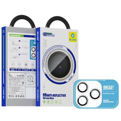 Folie de protectie Camera Spate Blueo 99 Anti-Refective HD pentru Apple iPhone 17 Pro Max / 17 Pro, Sticla Securizata, Argintie