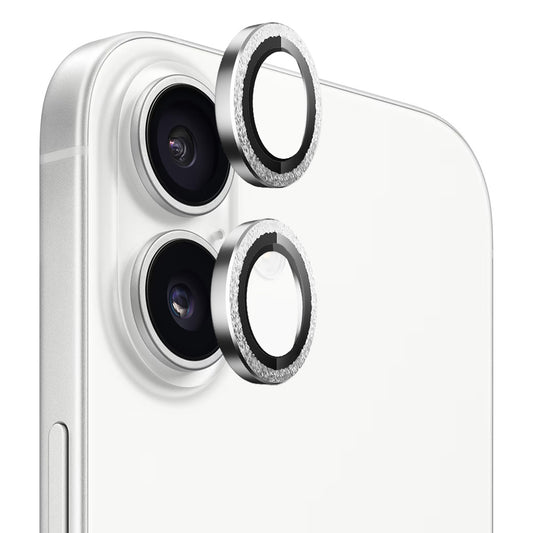 Folie de protectie Camera Spate Blueo Glitter Diamond Metal Frame pentru Apple iPhone 17, Sticla Securizata, Argintie