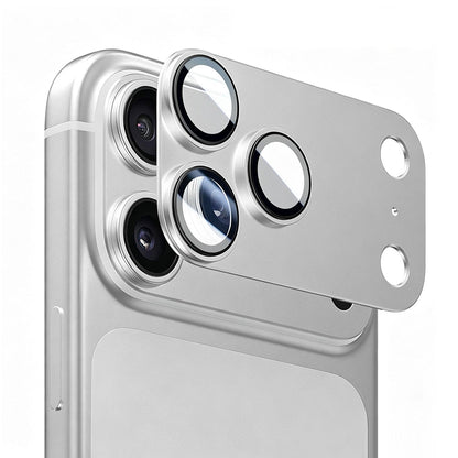 Folie de protectie Camera Spate Blueo Integrated Metal pentru Apple iPhone 17 Pro Max, Sticla Securizata, Argintie
