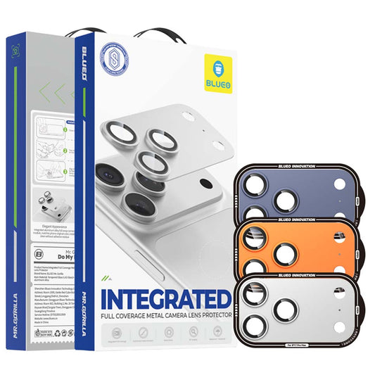 Folie de protectie Camera Spate Blueo Integrated Metal pentru Apple iPhone 17 Pro Max, Sticla Securizata, Portocalie