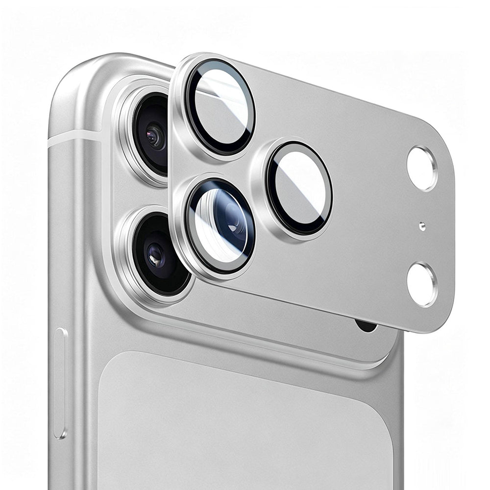 Folie de protectie Camera Spate Blueo Integrated Metal pentru Apple iPhone 17 Pro, Sticla Securizata, Argintie
