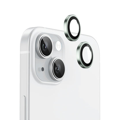 Folie de protectie Camera Spate Blueo Metal Frame pentru Apple iPhone 15 Plus / 15, Sticla Securizata, Verde