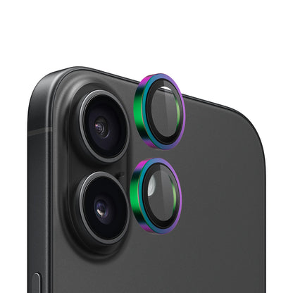 Folie de protectie Camera Spate Blueo Metal Frame pentru Apple iPhone 16 Plus / 16, Sticla Securizata, Multicolor