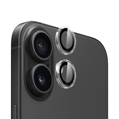 Folie de protectie Camera Spate Blueo Metal Frame pentru Apple iPhone 16 Plus / 16, Sticla Securizata, Transparenta