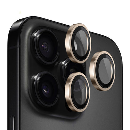 Folie de protectie Camera Spate Blueo Metal Frame pentru Apple iPhone 16 Pro Max / 16 Pro, Sticla Securizata, Bronz