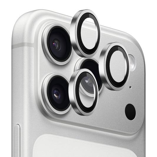 Folie de protectie Camera Spate Blueo Metal Frame pentru Apple iPhone 17 Pro Max / 17 Pro, Sticla Securizata, Argintie