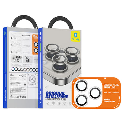 Folie de protectie Camera Spate Blueo Metal Frame pentru Apple iPhone 17 Pro Max / 17 Pro, Sticla Securizata, Portocalie