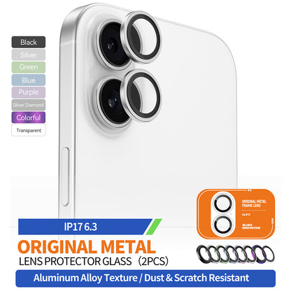 Folie de protectie Camera Spate Blueo Metal Frame pentru Apple iPhone 17, Sticla Securizata, Transparenta