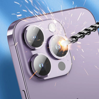Folie de protectie Camera Spate Blueo Sapphire Crystal pentru Apple iPhone 14 Pro Max / 14 Pro, Sticla Securizata, Mov