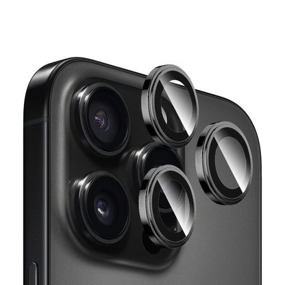 Folie de protectie Camera Spate Blueo Sapphire Crystal pentru Apple iPhone 14 Pro Max / 14 Pro, Sticla Securizata, Neagra